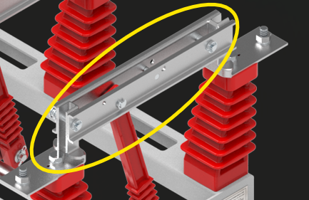 Contatos de uma Chave Seccionadora Tripolar de Média Tensão