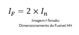 fórmula dimensionamento fusível hh transformador - If = 2*In
